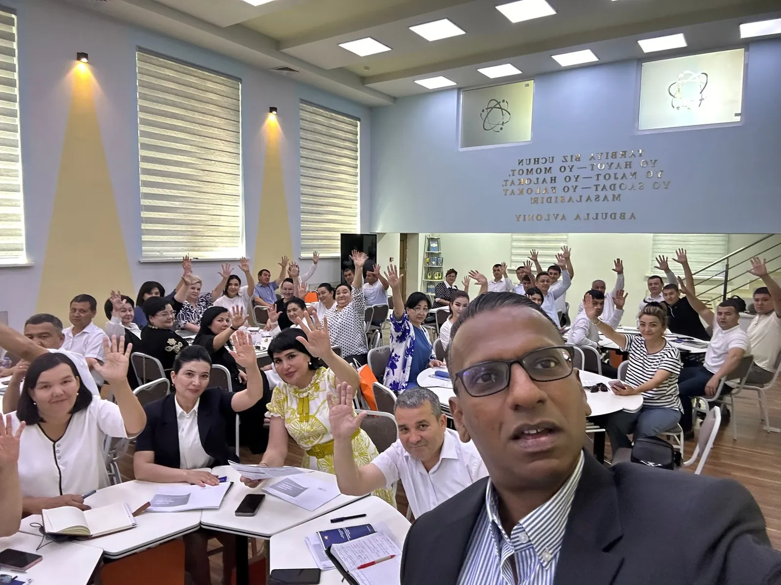Mr Raj with a large professional learning community