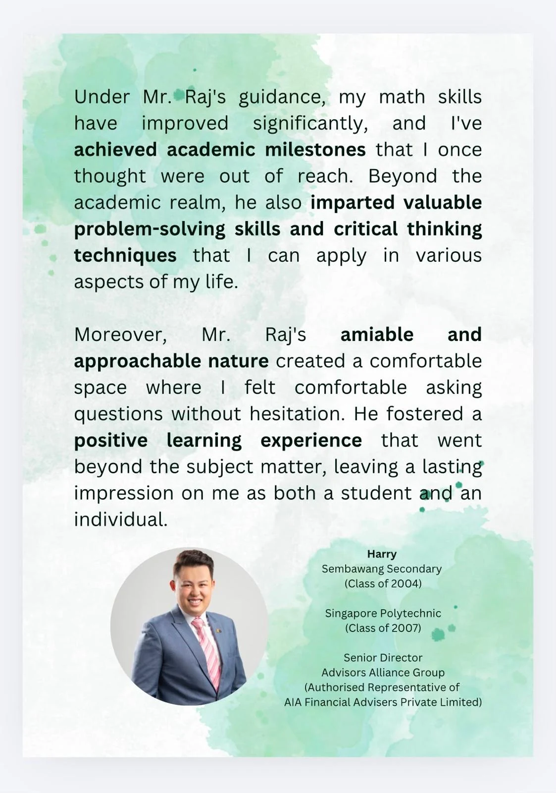 Student testimonial from Harry, part two